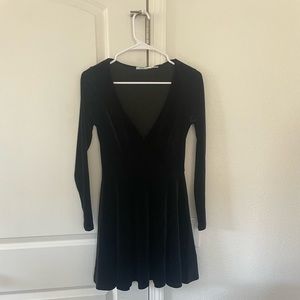 urban outfitters velvet v-neck skater dress